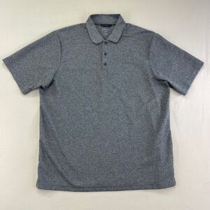 North End Polo Shirt Mens XXL Grey Thermal Knit SS‎ Casual Preppy Golf Work